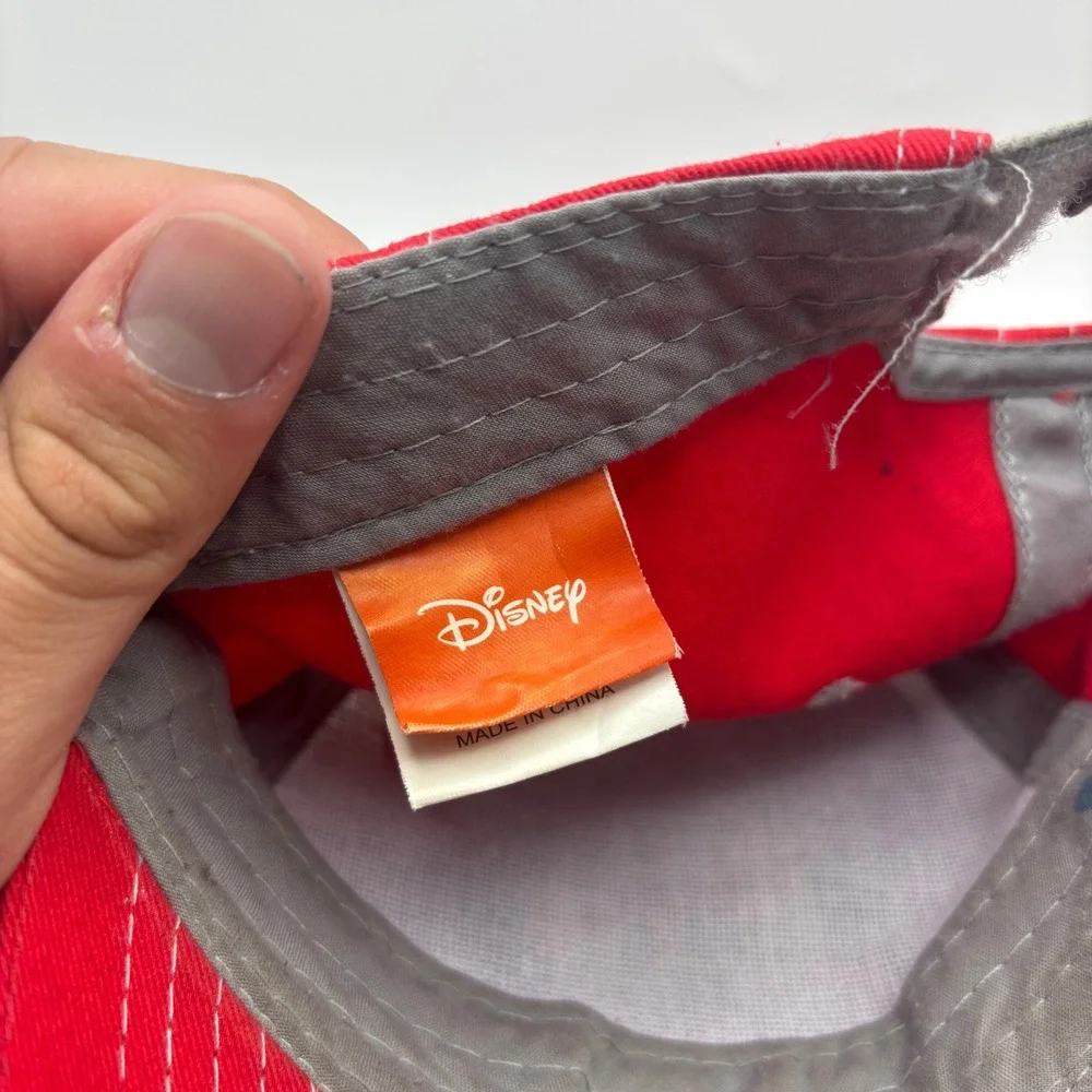 Disney Mickey Mouse Youth Baseball Hat Red Gray Adjustable Cap